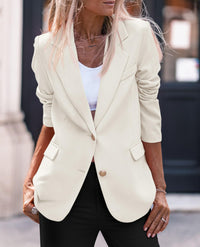 Women's 2024 Fall Business Casual Blazers Long Sleeve Notch Lapel Trendy Work Office Blazer Jackets Outerwear