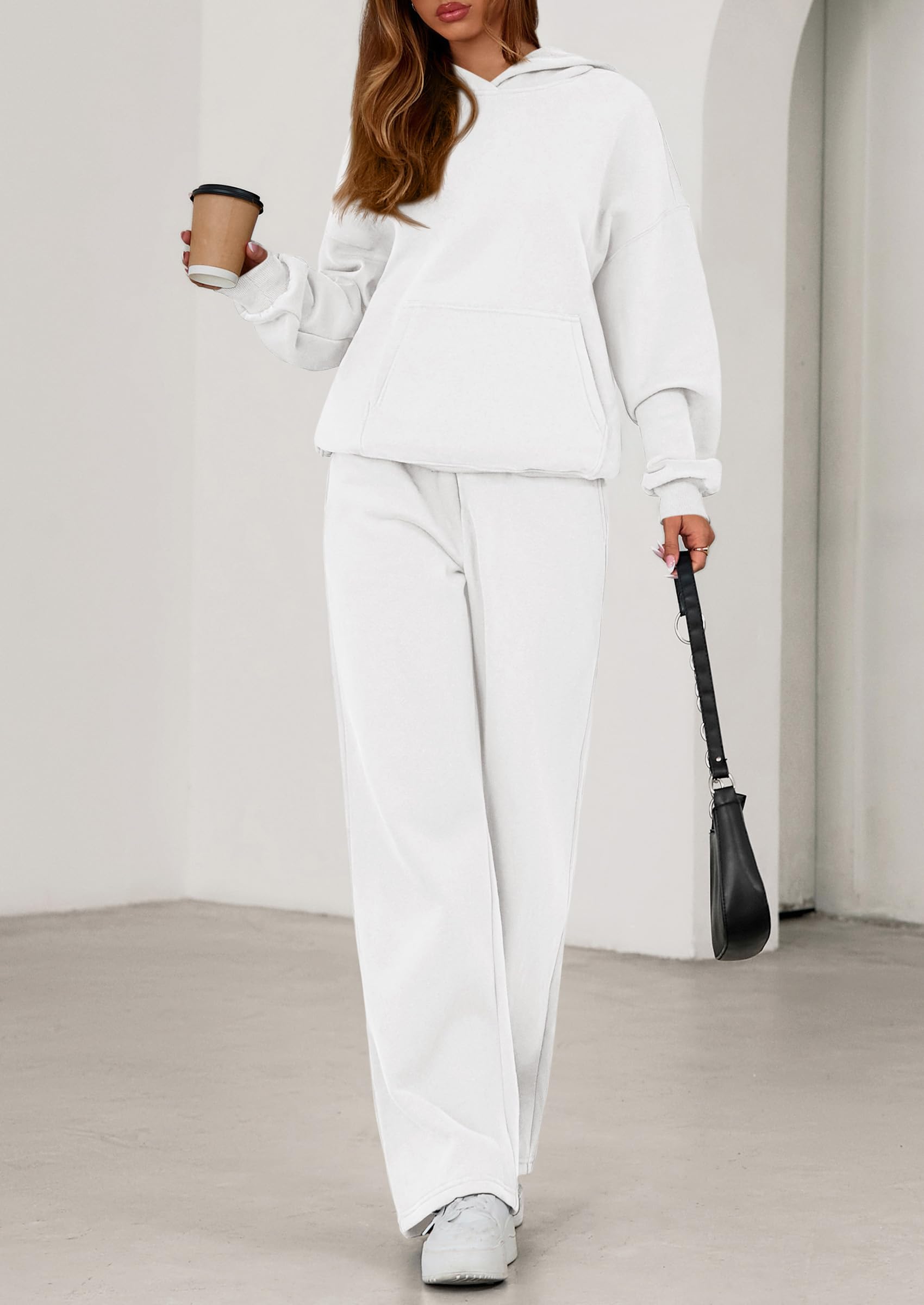 PRETTYGARDEN Women's 2 Piece Outfits Fall Sweatsuits Oversized Hoodies Wide Leg Sweatpants Tracksuits Lounge Matching Sets PRETTYGARDEN