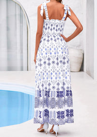 PRETTYGARDEN Women's Summer Maxi Dress Tie Straps Floral Beach Vacation Long Dresses Smocked Boho Sundress with Pockets PRETTYGARDEN