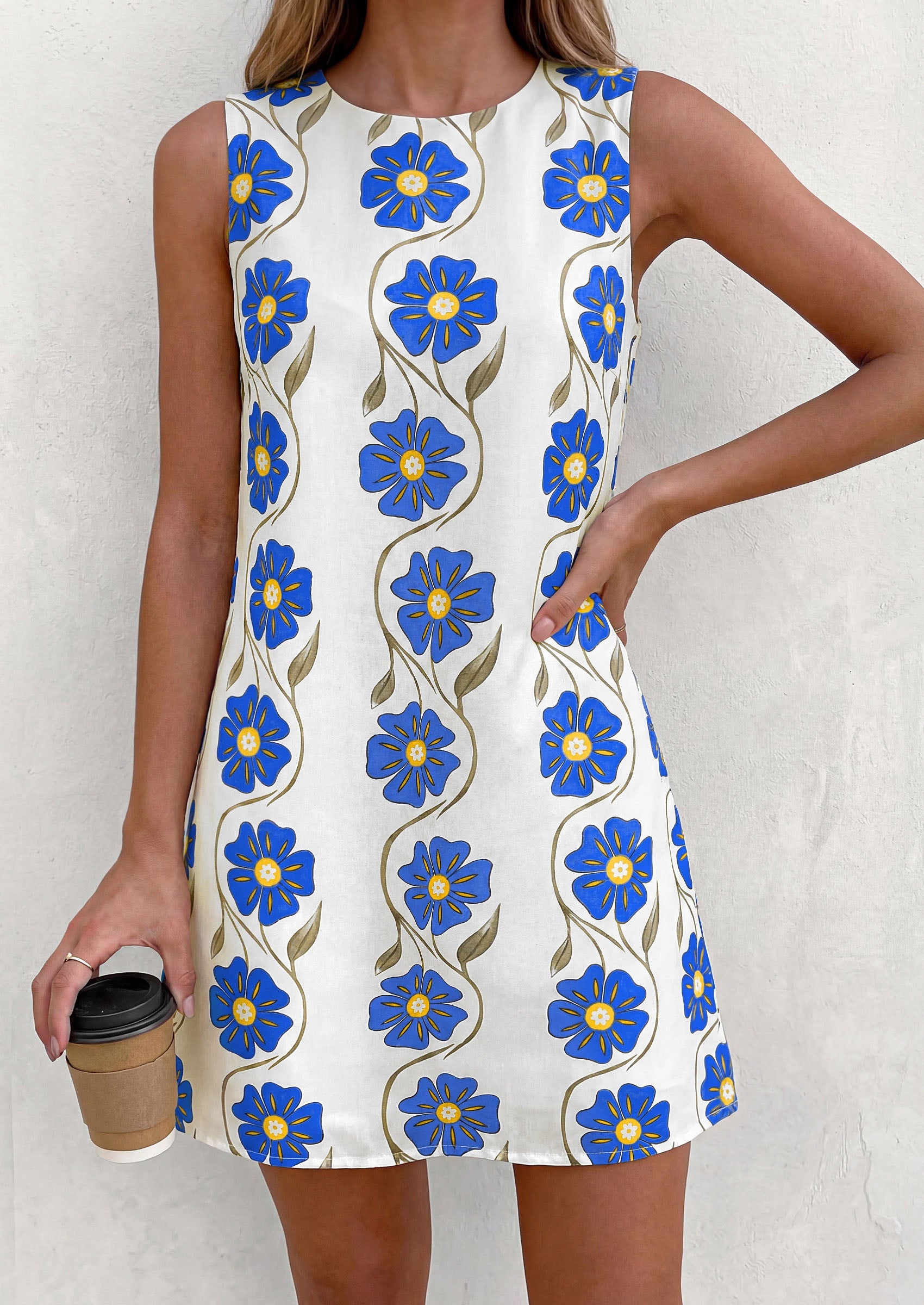 PRETTYGARDEN Sundresses for Women 2026 Summer Elegant Floral A Line Short Party Dress Beach Vacation Clothes PRETTYGARDEN