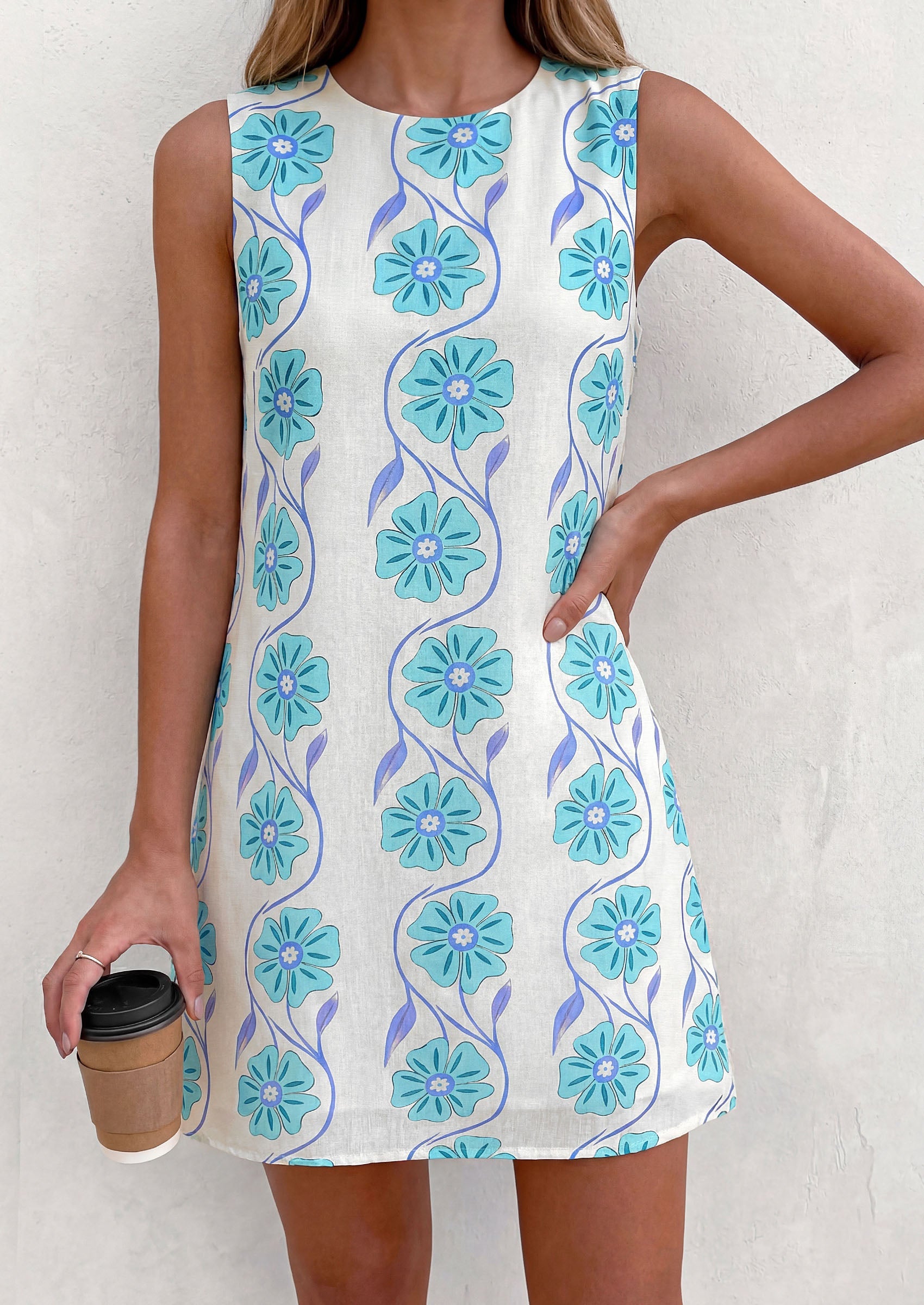 PRETTYGARDEN Sundresses for Women 2026 Summer Elegant Floral A Line Short Party Dress Beach Vacation Clothes PRETTYGARDEN