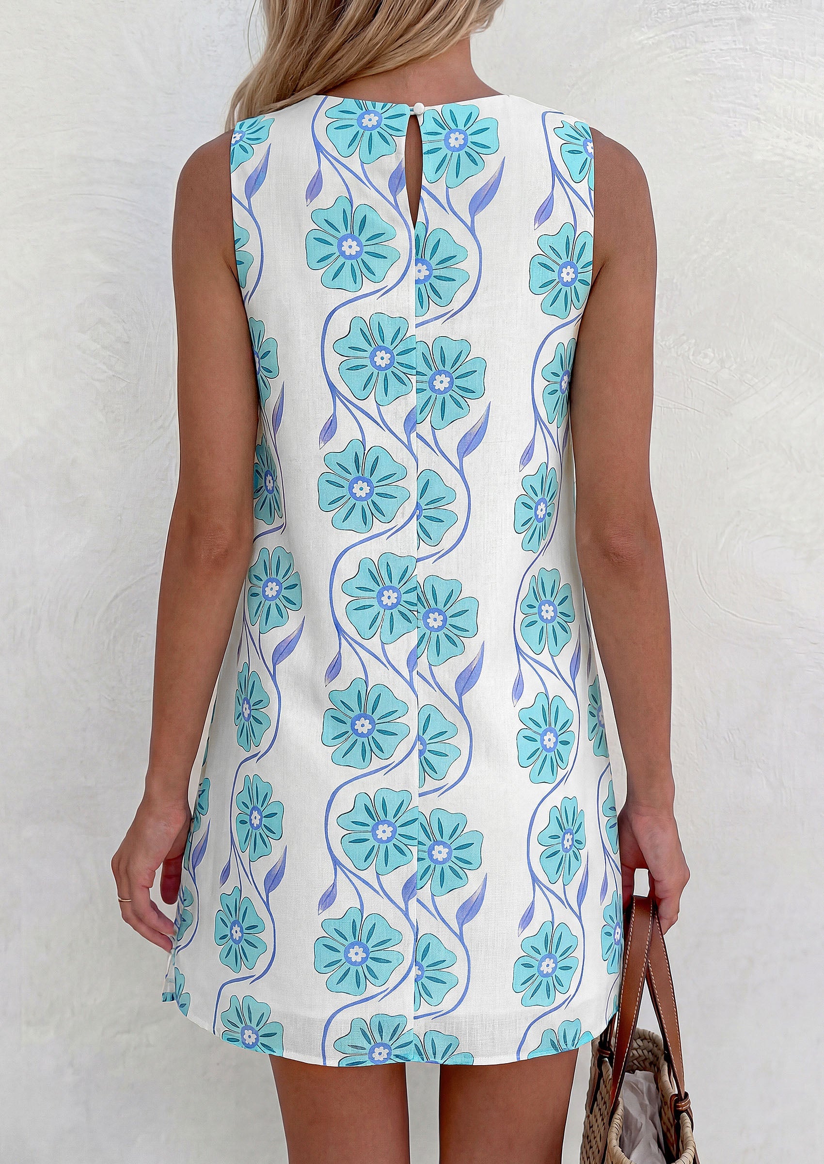 PRETTYGARDEN Sundresses for Women 2026 Summer Elegant Floral A Line Short Party Dress Beach Vacation Clothes PRETTYGARDEN