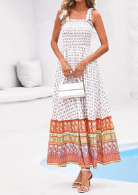 PRETTYGARDEN Women's Summer Maxi Dress Tie Straps Floral Beach Vacation Long Dresses Smocked Boho Sundress with Pockets PRETTYGARDEN