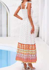 PRETTYGARDEN Women's Summer Maxi Dress Tie Straps Floral Beach Vacation Long Dresses Smocked Boho Sundress with Pockets PRETTYGARDEN