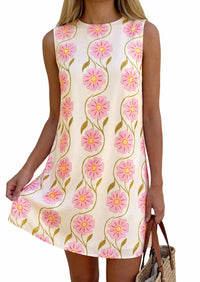 PRETTYGARDEN Sundresses for Women 2026 Summer Elegant Floral A Line Short Party Dress Beach Vacation Clothes PRETTYGARDEN