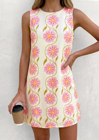 PRETTYGARDEN Sundresses for Women 2026 Summer Elegant Floral A Line Short Party Dress Beach Vacation Clothes PRETTYGARDEN