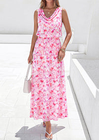 PRETTYGARDEN Womens Summer Floral Maxi Dresses Spring Sleeveless Cowl Neck Flowy Beach Vacation Wedding Guest Long Dress