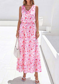PRETTYGARDEN Womens Summer Floral Maxi Dresses Spring Sleeveless Cowl Neck Flowy Beach Vacation Wedding Guest Long Dress