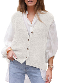 PRETTYGARDEN Womens Fall Sleeveless Button Down Sweater Vest  Soft Knit Fabric, Fashion Deep V Neck, Casual Loose Fit Sweater, Going Out Outfits, 2026 Trendy Winter Clothes