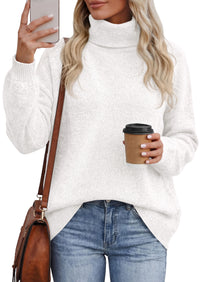 PRETTYGARDEN Women's Winter Turtleneck Sweaters Oversized Warm Pullover  Cozy Chunky Knit Sweater, Long Sleeve Tunic, Loose Fit Dressy Casual Tops, Trendy Fall Fashion Clothing, Holiday Outfits