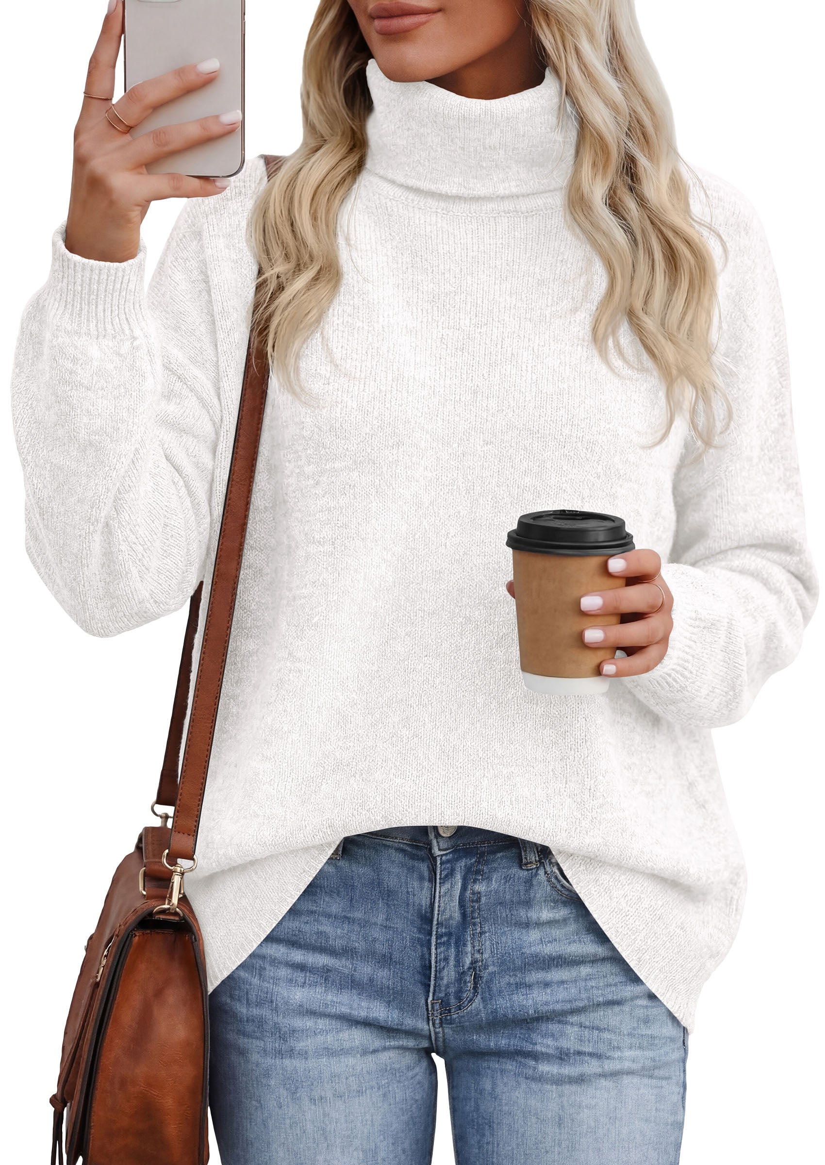 PRETTYGARDEN Women's Winter Turtleneck Sweaters Oversized Warm Pullover  Cozy Chunky Knit Sweater, Long Sleeve Tunic, Loose Fit Dressy Casual Tops, Trendy Fall Fashion Clothing, Holiday Outfits