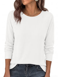 PRETTYGARDEN Womens Long Sleeve Shirts Waffle Knit Lightweight Fall Tops | Crewneck Loose Fit Curvy Hem Pullover Top, Soft Comfy Cute Tee Shirt, Dressy Casual Office Work Outfits, Fashion Clothing