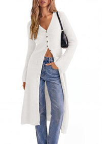 PRETTYGARDEN Women Long Cardigan Bell Sleeve Sweater Dress  Early Fall Fashion, V Neck Button Down Coats, Fit and Flare, Duster Sweater, Business Casual Outfits, Acrylic Cotton Blend