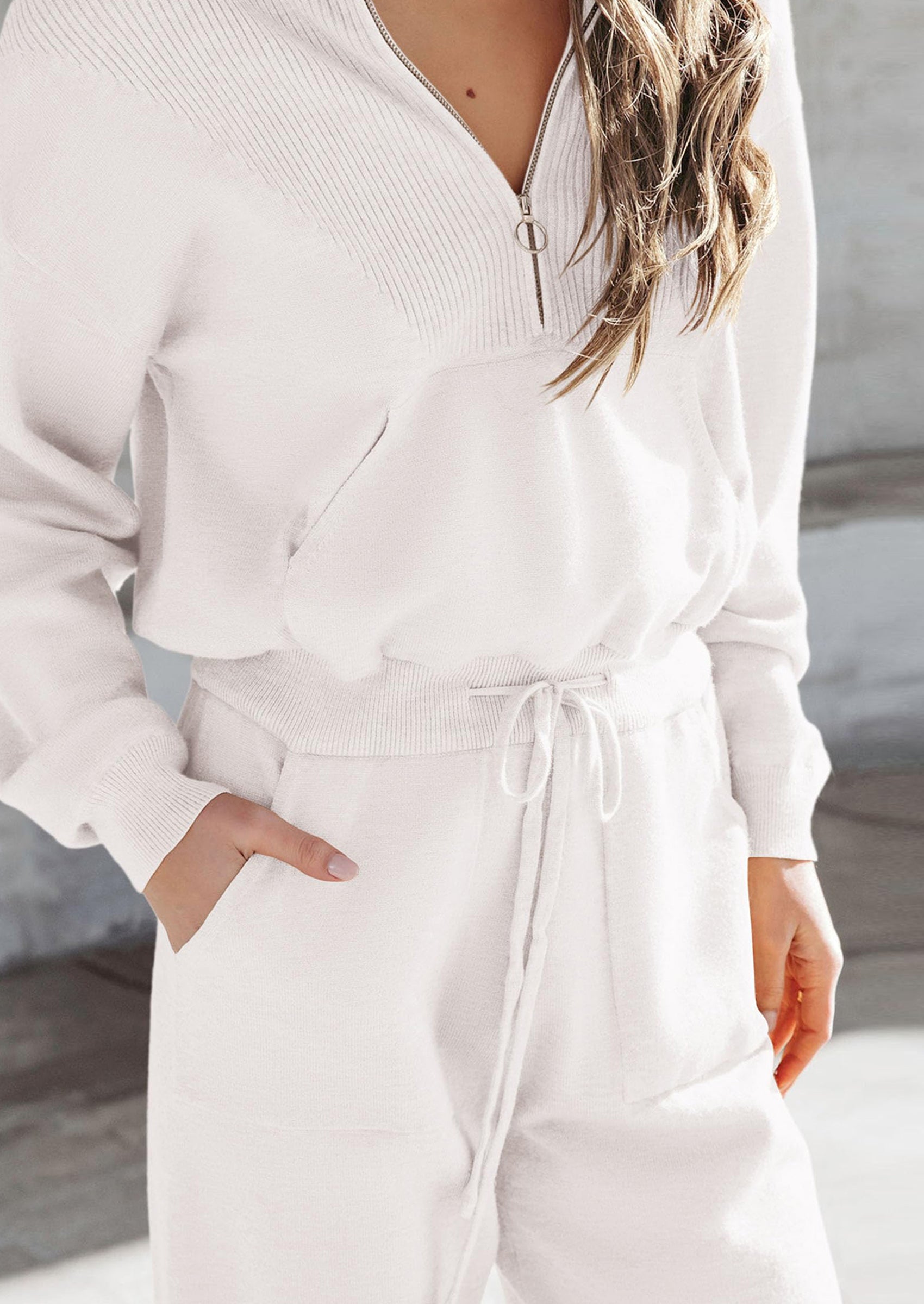 PRETTYGARDEN Women's 2 Piece Sweater Set Pullover Zip Up Sweatshirt Jogger Sweatpants Tracksuit Casual Outfit