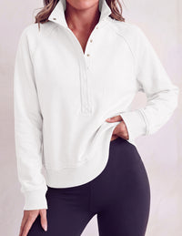 PRETTYGARDEN Women's Fall Trendy Oversized Sweatshirts | Comfy Ribbed Fabric, Raglan Long Sleeve Collared; Button Up Henley Pullover Blouse, Casual Workout Tops, Y2K Fashion Clothing
