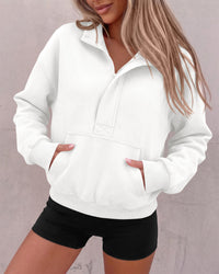 PRETTYGARDEN Womens Long Sleeve Quarter Zip Crop Sweatshirts | Mock Neck FLeece Sweatshirt, Button up Henley Neck Pullover, Relaxed Fit Cropped Tops, Casual Lounge Wear, Fall Outfits 2026