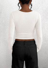 PRETTYGARDEN Women's Spring Fall Long Sleeve Henley T Shirts Button Ribbed Knit Slim Fit Casual Basic Tops Blouse