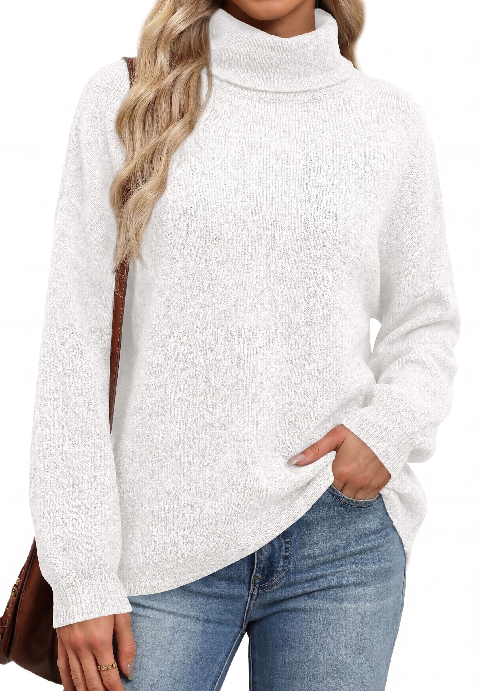 PRETTYGARDEN Women's Winter Turtleneck Sweaters Oversized Warm Pullover  Cozy Chunky Knit Sweater, Long Sleeve Tunic, Loose Fit Dressy Casual Tops, Trendy Fall Fashion Clothing, Holiday Outfits