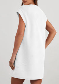 PRETTYGARDEN Women's Summer Short T Shirt Dress Cap Sleeve Crew Neck Casual Loose Basic Mini Dresses