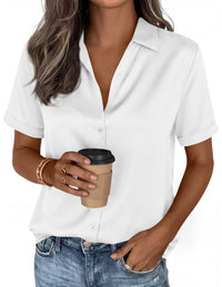 PRETTYGARDEN Women's 2026 Summer Button Down Shirts Short Sleeve Work Tops Dressy Blouses Spring Business Casual Outfits PRETTYGARDEN