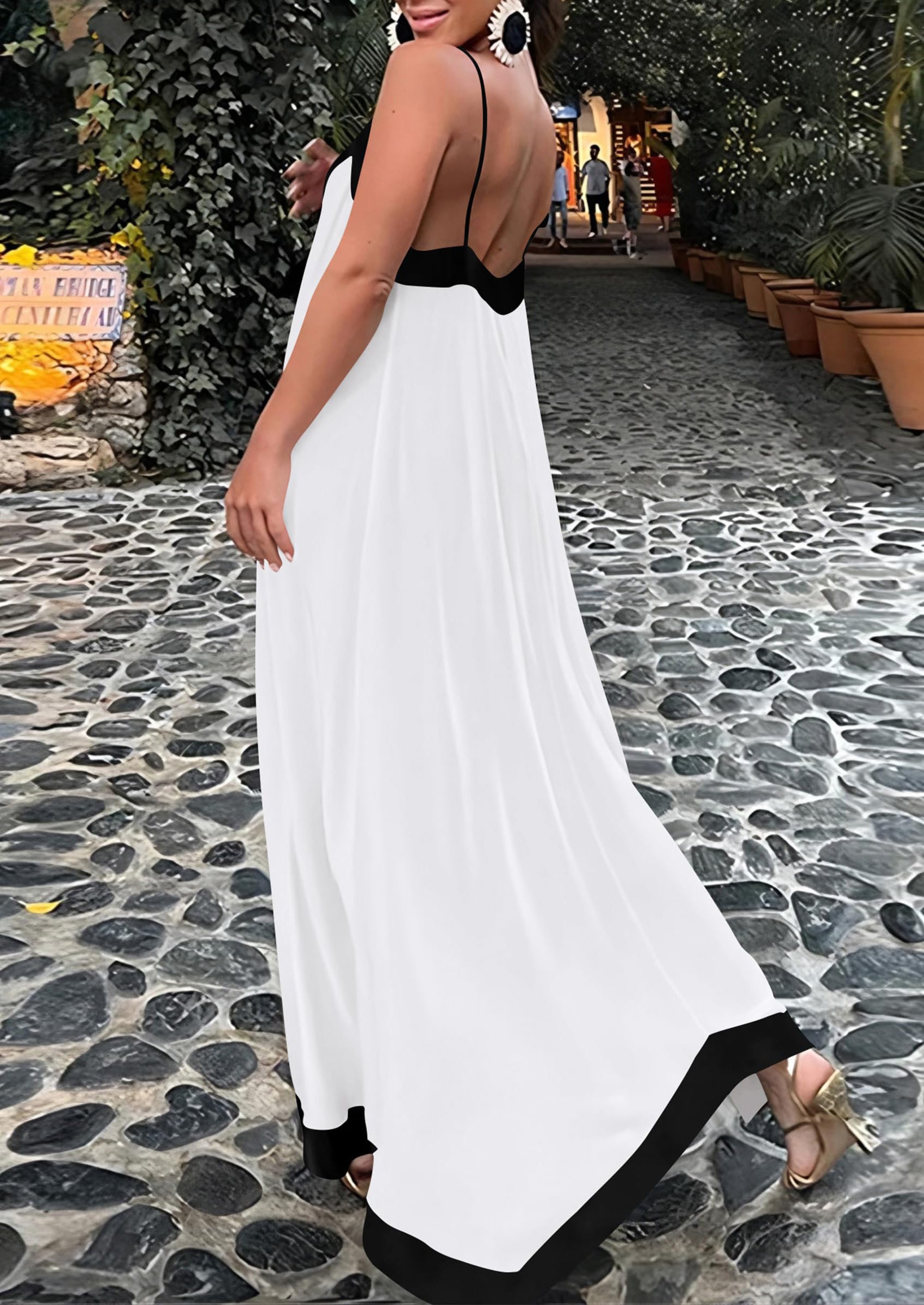 PRETTYGARDEN Women's Flowy Maxi Dress Summer Sleeveless V Neck Spaghetti Strap Elegant Wedding Party Dresses