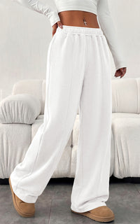 PRETTYGARDEN Fall Womens Sweatpants Baggy Wide Leg Pants with Pockets | Elastic Waist Loose Trousers Pants for Women, Pleated Front Soft Cotton Sweatpants Women, Fashion Outfits,Jogger Sweatpant