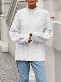 PRETTYGARDEN Womens Sweater 2026 Long Sleeve Crewneck Cable Knit Oversized Sweaters Pullover Exposed Seam Spring Outfits