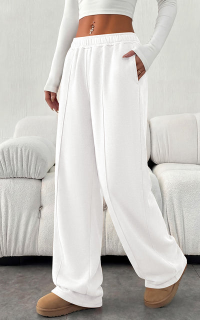 PRETTYGARDEN Fall Womens Sweatpants Baggy Wide Leg Pants with Pockets | Elastic Waist Loose Trousers Pants for Women, Pleated Front Soft Cotton Sweatpants Women, Fashion Outfits,Jogger Sweatpant