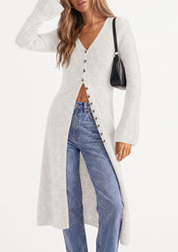 PRETTYGARDEN Women Long Cardigan Bell Sleeve Sweater Dress  Early Fall Fashion, V Neck Button Down Coats, Fit and Flare, Duster Sweater, Business Casual Outfits, Acrylic Cotton Blend