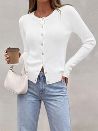 PRETTYGARDEN Fall Fitted Cardigan Sweaters for Women Button Down  | Basic Crewneck Long Sleeve Sweater Tops, Ribbed Trim, Slim Fit, Open Front, Daily Wear, Work, Date, Travel, Fashion Clothing