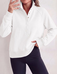 PRETTYGARDEN Women's Fall Trendy Oversized Sweatshirts | Comfy Ribbed Fabric, Raglan Long Sleeve Collared; Button Up Henley Pullover Blouse, Casual Workout Tops, Y2K Fashion Clothing