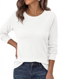 PRETTYGARDEN Womens Long Sleeve Shirts Waffle Knit Lightweight Fall Tops | Crewneck Loose Fit Curvy Hem Pullover Top, Soft Comfy Cute Tee Shirt, Dressy Casual Office Work Outfits, Fashion Clothing
