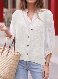 PRETTYGARDEN Womens Fall Sleeveless Button Down Sweater Vest  Soft Knit Fabric, Fashion Deep V Neck, Casual Loose Fit Sweater, Going Out Outfits, 2026 Trendy Winter Clothes