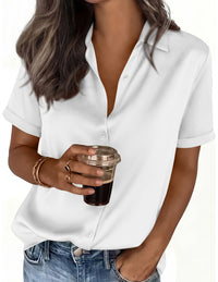 PRETTYGARDEN Women's 2026 Summer Button Down Shirts Short Sleeve Work Tops Dressy Blouses Spring Business Casual Outfits PRETTYGARDEN