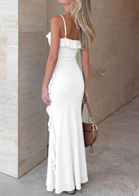 PRETTYGARDEN Women 2026 Wedding Guest Cocktail Maxi Dress Spaghetti Strap Sleeveless V Neck Bodycon Mesh Party Summer Outfits