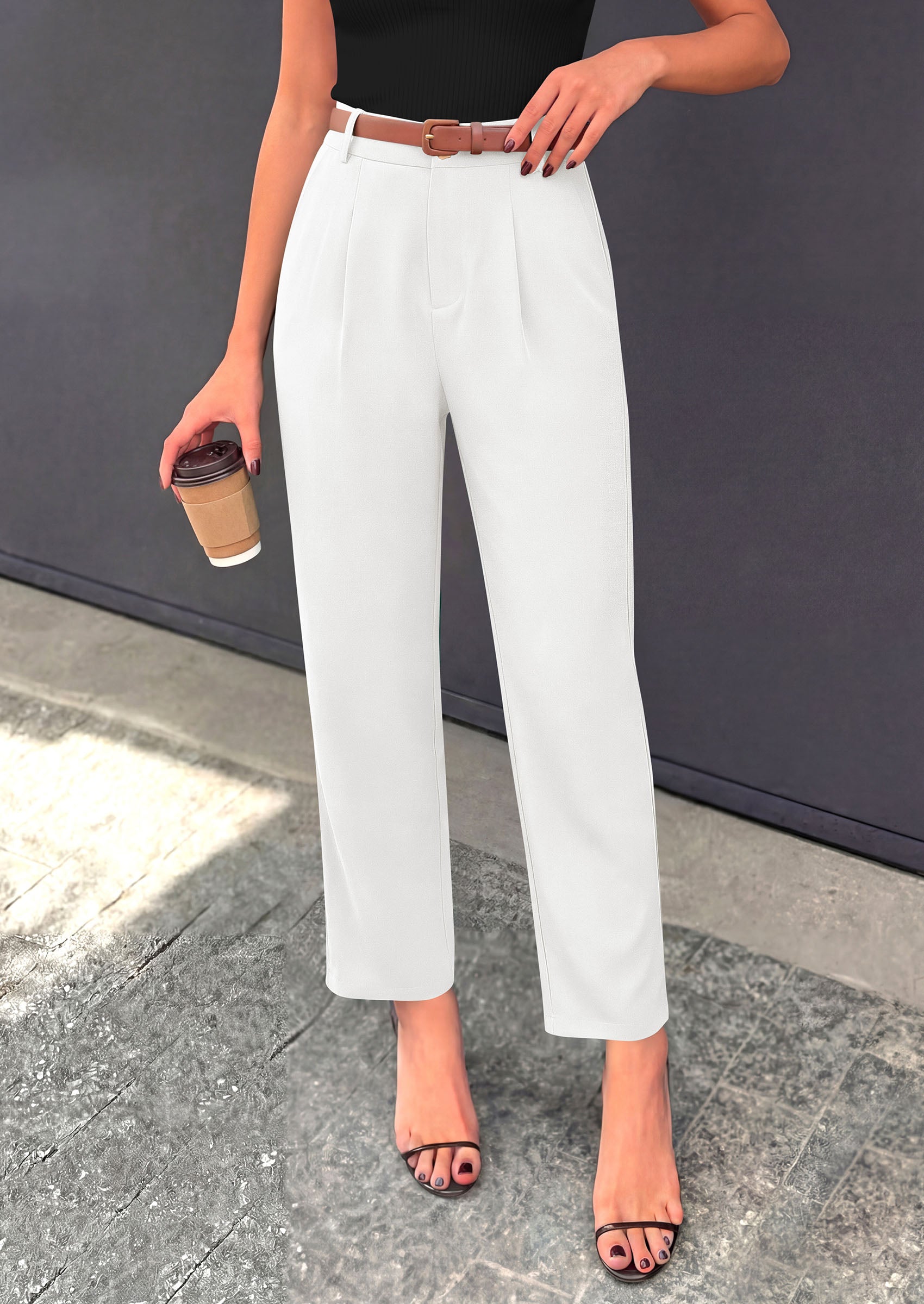 PRETTYGARDEN Womens Dress Pants Summer 2026 Work Clothes Tapered High Waisted Trousers Slacks Pockets Business Casual Outfits