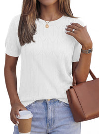 PRETTYGARDEN Women's 2026 Spring Short Sleeve Sweater Knit Going Out Tops Work Shirts Trendy Summer Business Casual Outfits