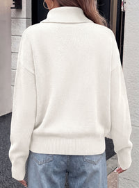 PRETTYGARDEN Womens Turtleneck Sweater Pullover Side Button Fall Clothes  Stretchy Knit,Dropped Shoulder,Ribbed Cuffs,Asymmetrical,Jumper Long Sleeve Tops,Work Office,2026 Winter Casual Outfits