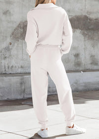 PRETTYGARDEN Women's 2 Piece Sweater Set Pullover Zip Up Sweatshirt Jogger Sweatpants Tracksuit Casual Outfit