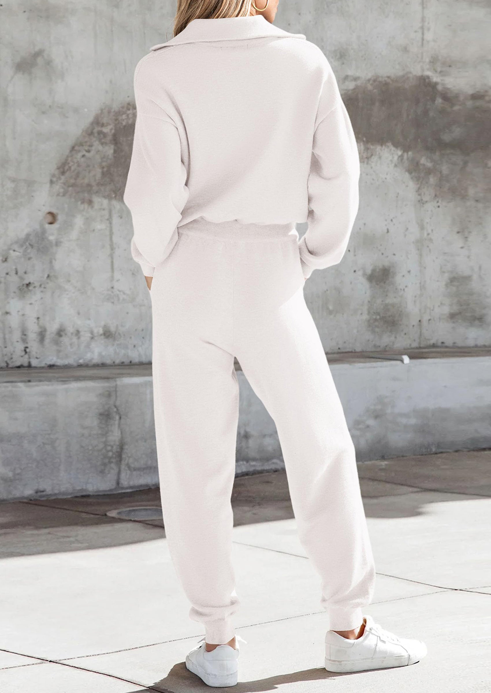 PRETTYGARDEN Women's 2 Piece Sweater Set Pullover Zip Up Sweatshirt Jogger Sweatpants Tracksuit Casual Outfit