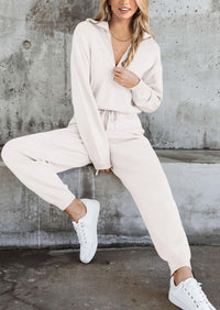 PRETTYGARDEN Women's 2 Piece Sweater Set Pullover Zip Up Sweatshirt Jogger Sweatpants Tracksuit Casual Outfit