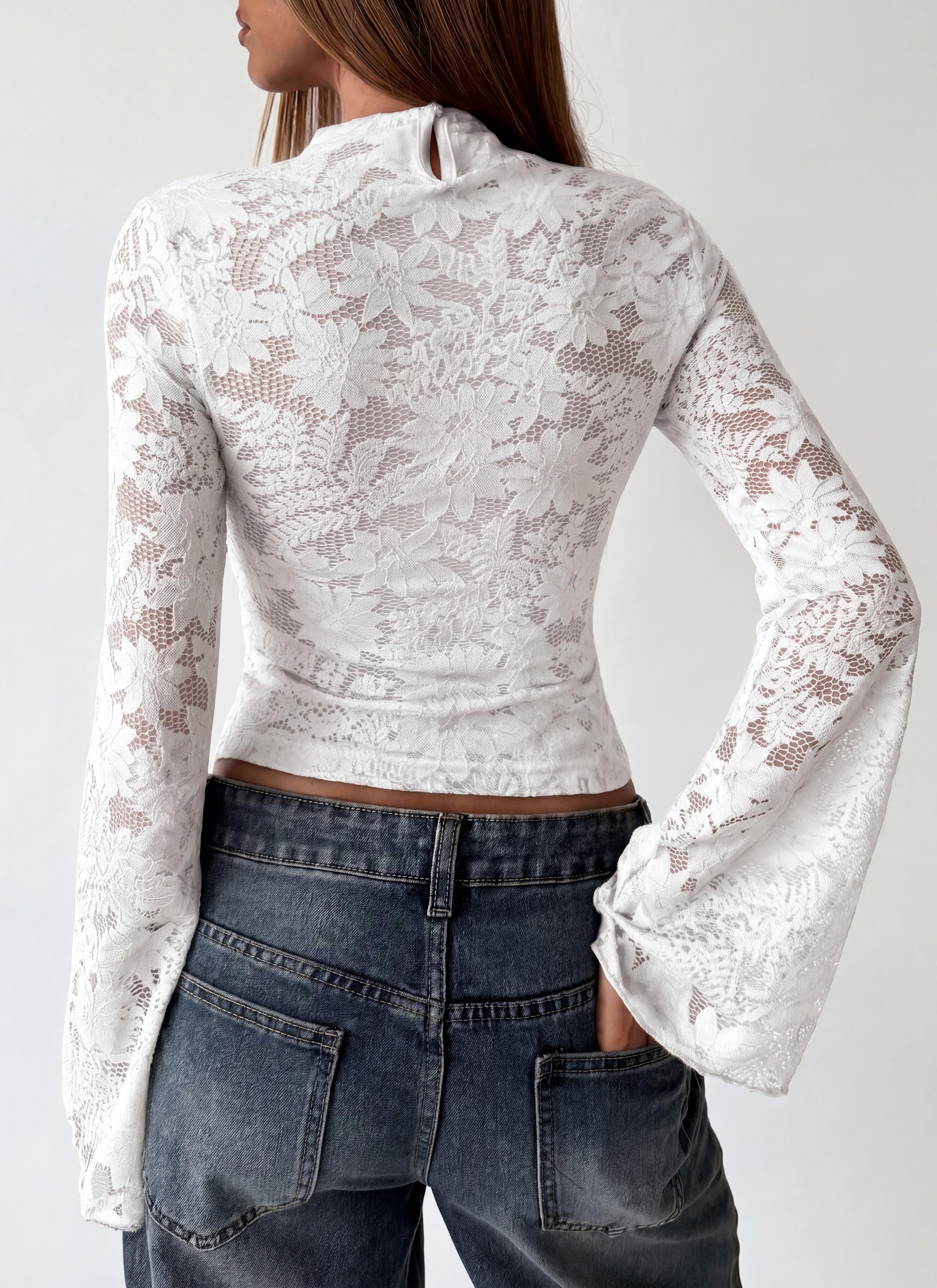 PRETTYGARDEN Womens Tops Fall Sexy Bell Long Sleeve Shirts Cut Out Fitted Y2k Lace Tshirt Ruched Going Out Crop Top 2026