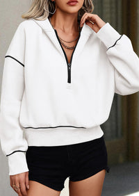 PRETTYGARDEN Women's Hooded Sweatshirts Long Sleeve Half Zip Cropped Hoodie Pullover Winter Fashion Clothes