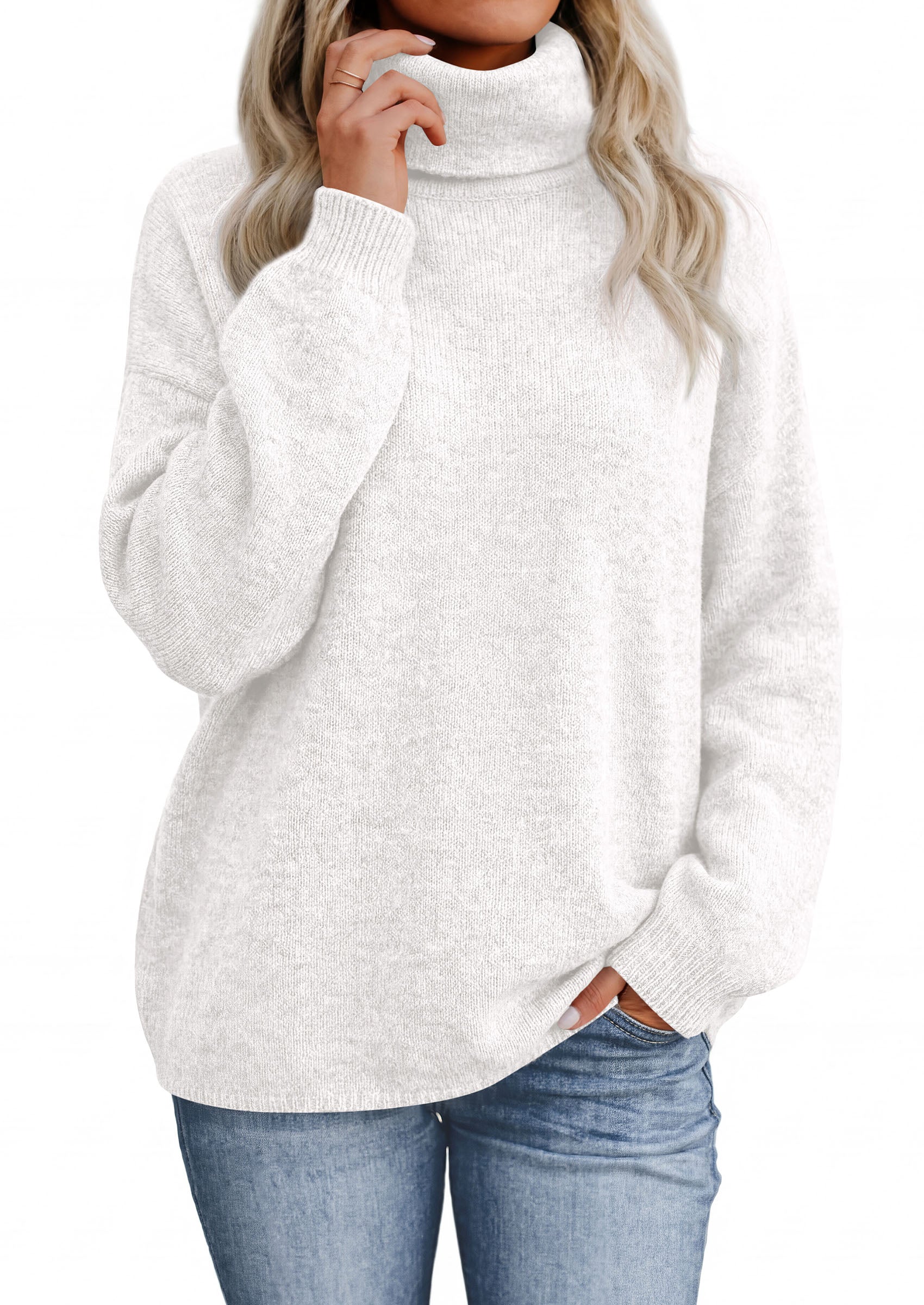 PRETTYGARDEN Women's Winter Turtleneck Sweaters Oversized Warm Pullover  Cozy Chunky Knit Sweater, Long Sleeve Tunic, Loose Fit Dressy Casual Tops, Trendy Fall Fashion Clothing, Holiday Outfits
