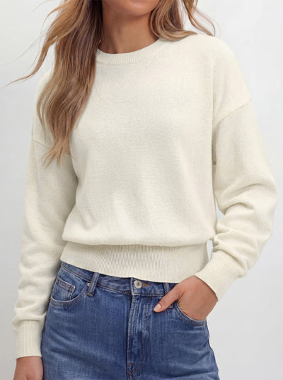 PRETTYGARDEN Womens Crewneck Long Sleeve Fall Sweaters  | Cinched Waist, Loose Fit, Knit Pullover Tops, Ribbed Hem, Basic Work Sweaters, Trendy Fall Outfits, Winter Layering Clothing