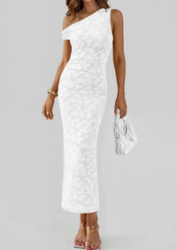 PRETTYGARDEN Womens Floral One Shoulder Maxi Dress 2026 Summer Spring Bodycon Ruched Side Slit Elegant Cocktail Party Dresses PRETTYGARDEN