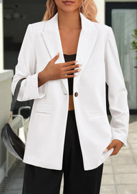 PRETTYGARDEN Women's Winter Corduroy Blazers Jackets Dressy Casual Ribbed Long Sleeve Lapel Fashion Work Business Outerwear