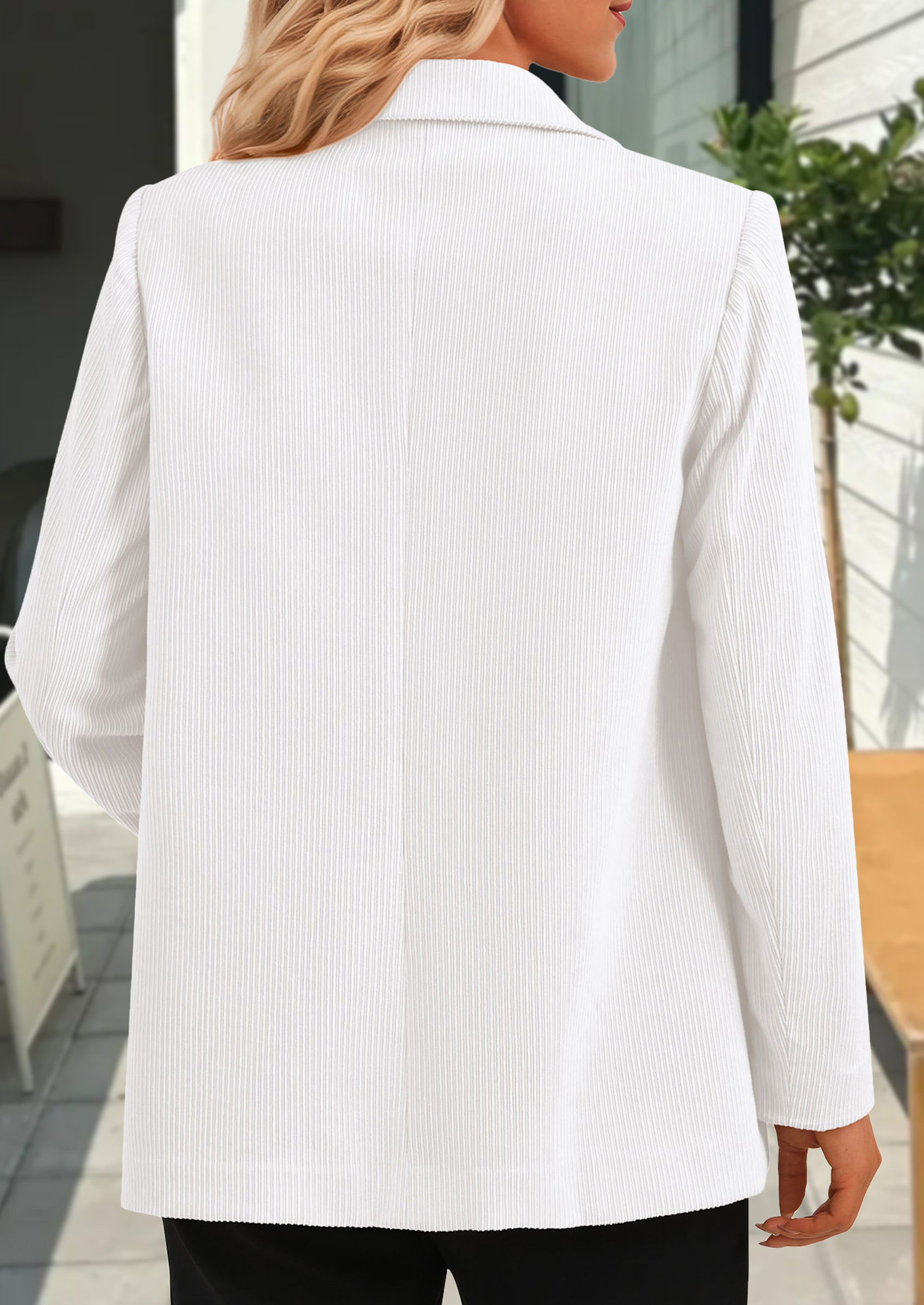 PRETTYGARDEN Women's Winter Corduroy Blazers Jackets Dressy Casual Ribbed Long Sleeve Lapel Fashion Work Business Outerwear