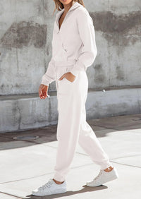 PRETTYGARDEN Women's 2 Piece Sweater Set Pullover Zip Up Sweatshirt Jogger Sweatpants Tracksuit Casual Outfit