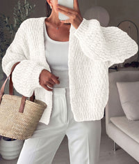 PRETTYGARDEN Women's Fall Cardigan Open Front Chunky Sweaters | Cozy Stretchy Knitwear, Long Sleeve Drop Shoulder, Loose Fit Crochet Jacket, Trendy Holiday Outfits, Warm Winter Clothing